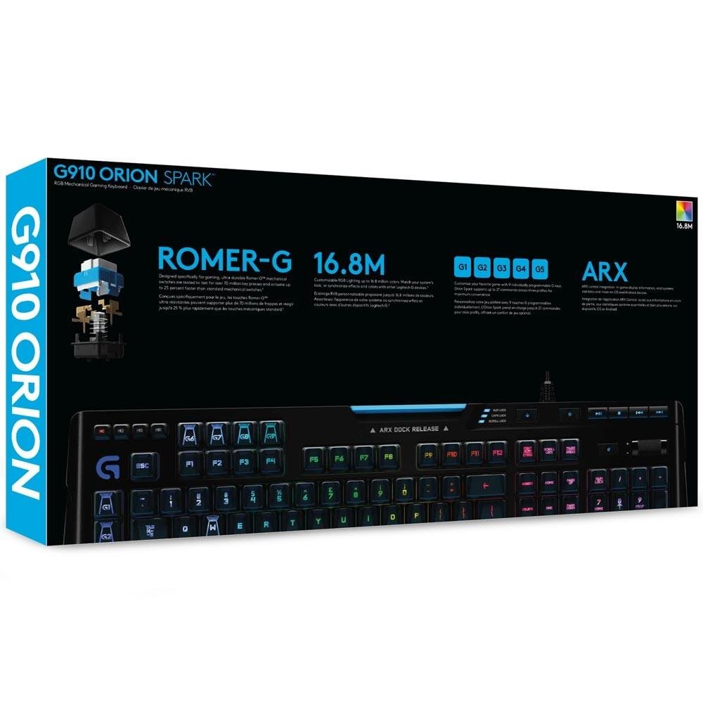 Imagem 8 de 8 do produto Teclado Mecânico Gamer Logitech G910 Orion Spark, RGB, Switch Romer-G, US - 920-006385