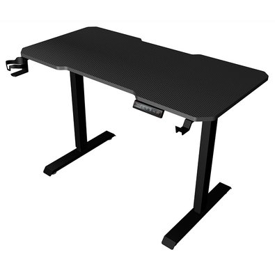 Mesa Gamer Lift Rise Mode Madeira MDF, Com Regulagem de Altura Elétrica, 1 Motor, 3 Memorizações, Preto Fibra de Carbono - RM-ML-01-FB
