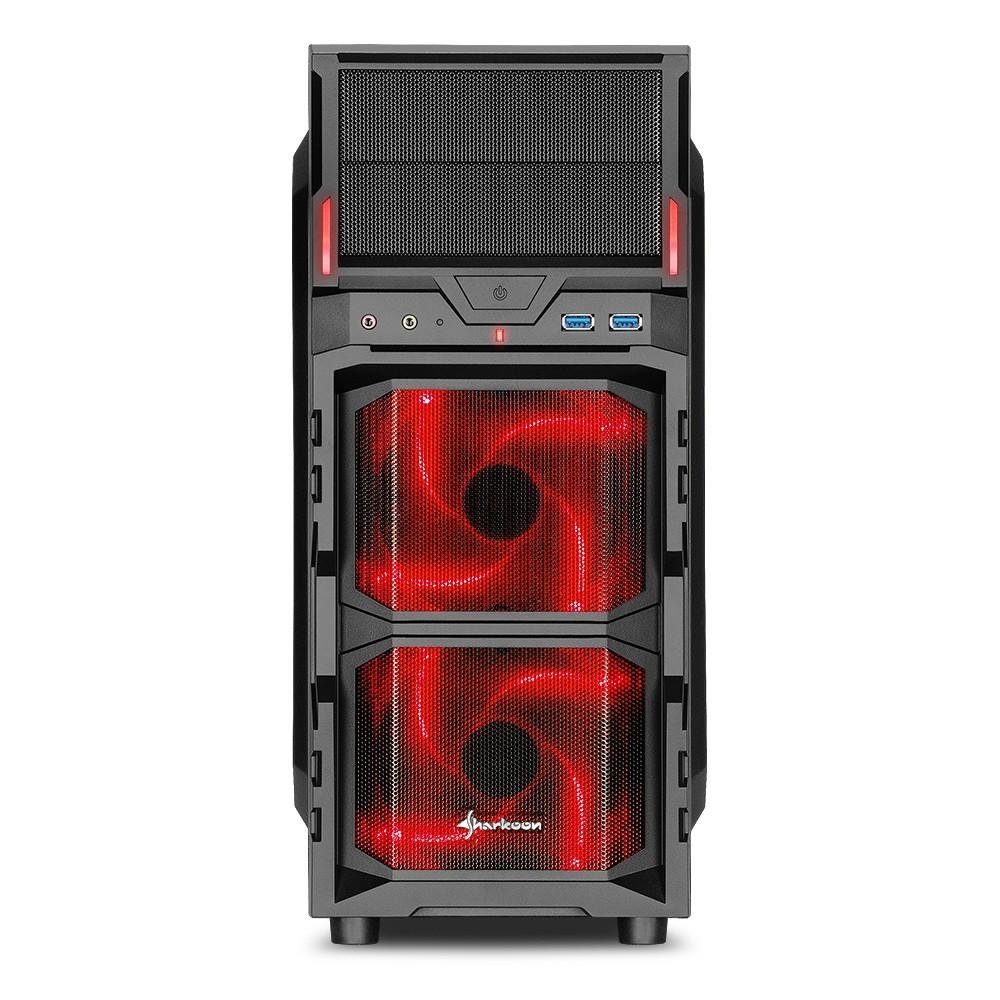 Imagem 3 de 5 do produto Gabinete Sharkoon ATX USB 3.0 Fan LED Incluso VG5-W Red