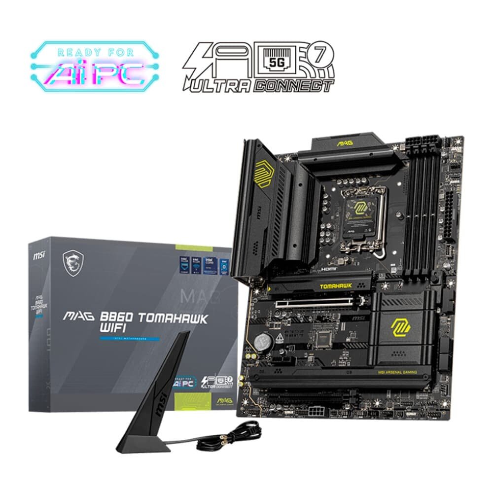 Imagem 5 de 5 do produto Placa Mãe MSI MAG B860 TOMAHAWK WIFI, Intel, ATX, DDR5 UDIMM, Wi-Fi 7, Preto - B860TOMAHAWKWIFI
