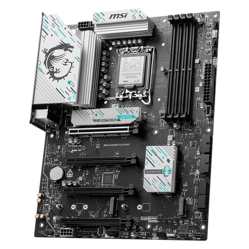 Imagem 2 de 5 do produto Placa Mãe MSI B860 GAMING PLUS WIFI, Intel, ATX, DDR5 UDIMM, Wi-Fi 7, Preto - B860GPLUSWIFI
