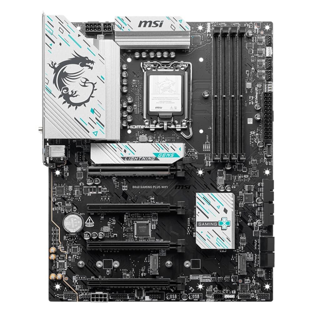 Placa Mãe MSI B860 GAMING PLUS WIFI, Intel, ATX, DDR5 UDIMM, Wi-Fi 7, Preto - B860GPLUSWIFI 4