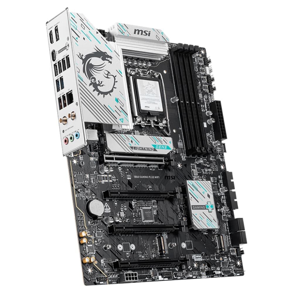 Imagem 3 de 5 do produto Placa Mãe MSI B860 GAMING PLUS WIFI, Intel, ATX, DDR5 UDIMM, Wi-Fi 7, Preto - B860GPLUSWIFI