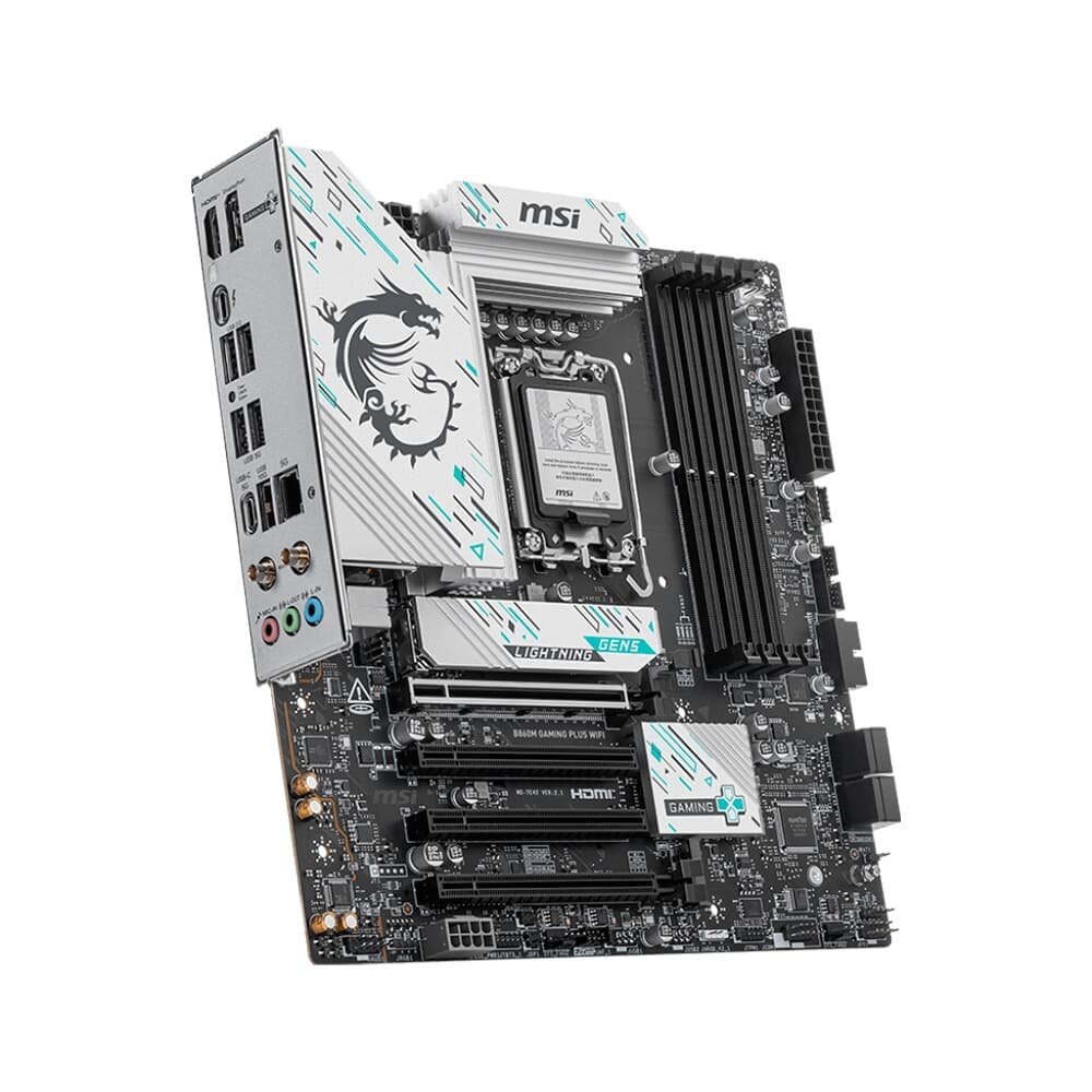 Placa Mãe MSI B860M GAMING PLUS WIFI, Intel, mATX, DDR5 UDIMM, Wi-Fi 7, Preto - B860MGPW - view 3
