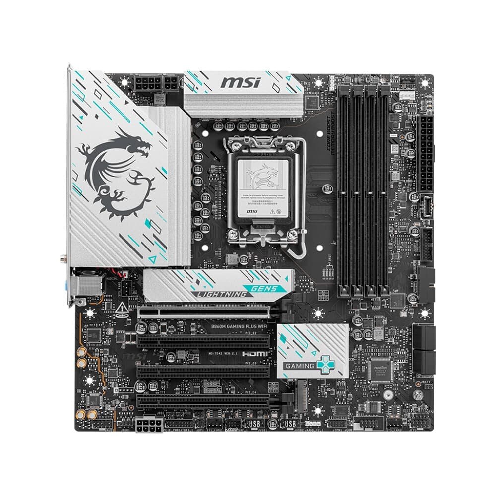 Placa Mãe MSI B860M GAMING PLUS WIFI, Intel, mATX, DDR5 UDIMM, Wi-Fi 7, Preto - B860MGPW 4