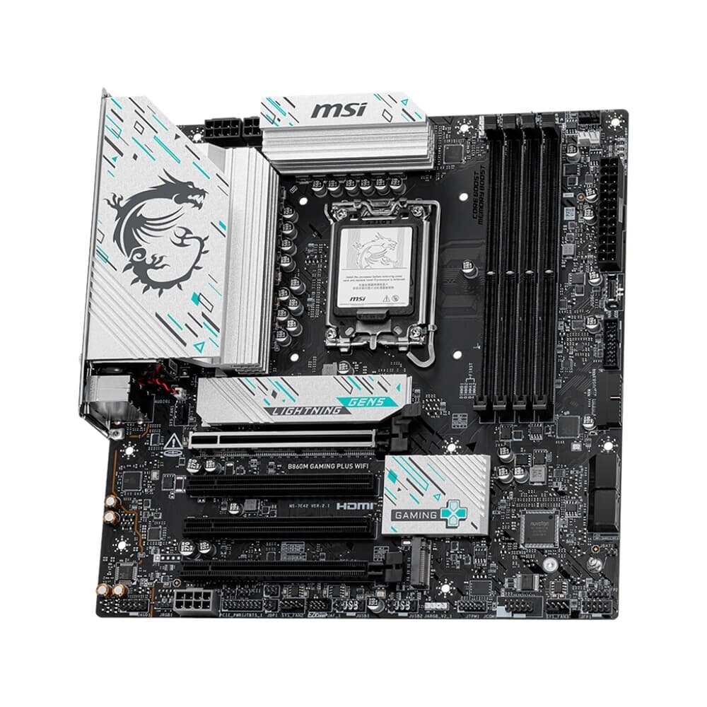 Placa Mãe MSI B860M GAMING PLUS WIFI, Intel, mATX, DDR5 UDIMM, Wi-Fi 7, Preto - B860MGPW - view 2