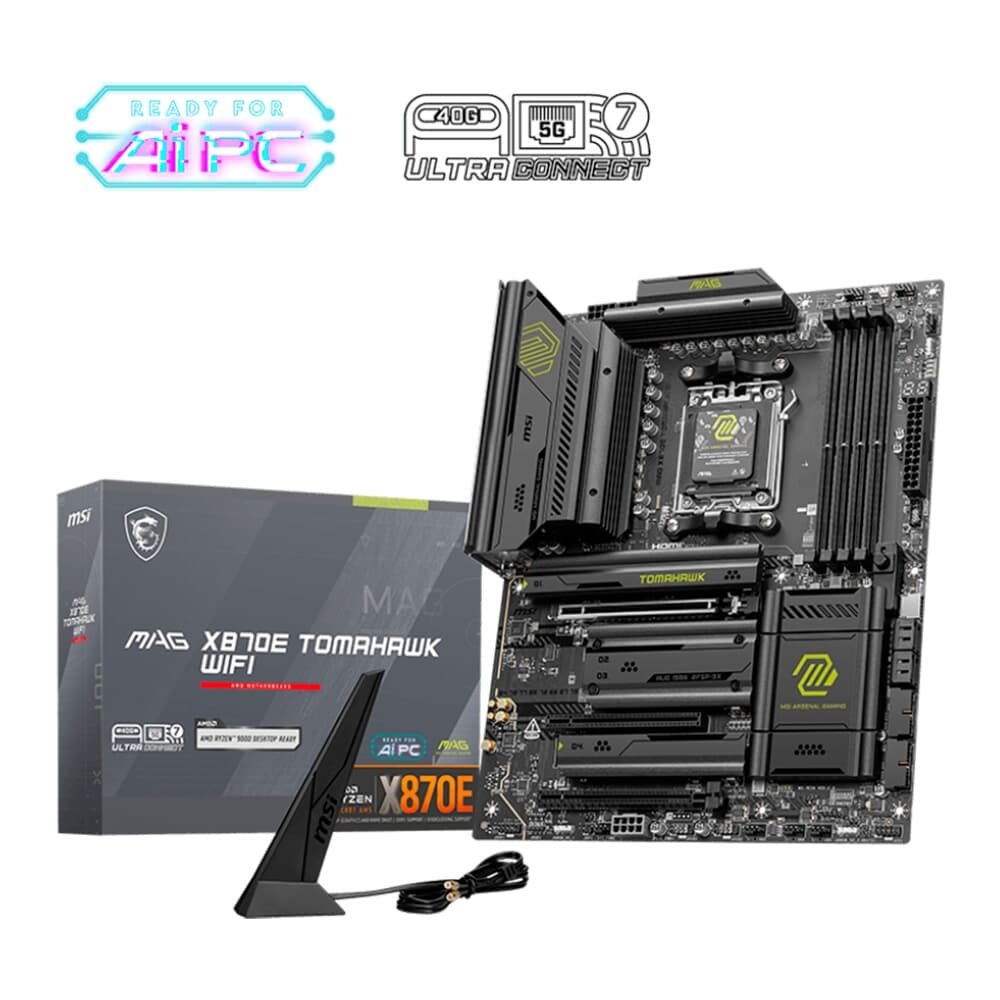 Placa Mãe MSI MAG X870E TOMAHAWK WIFI, AMD, Socket AM5, ATX, DDR5 UDIMM, Wi-Fi 7, Preto - X870ETOMAHAWKWIFI - view 5