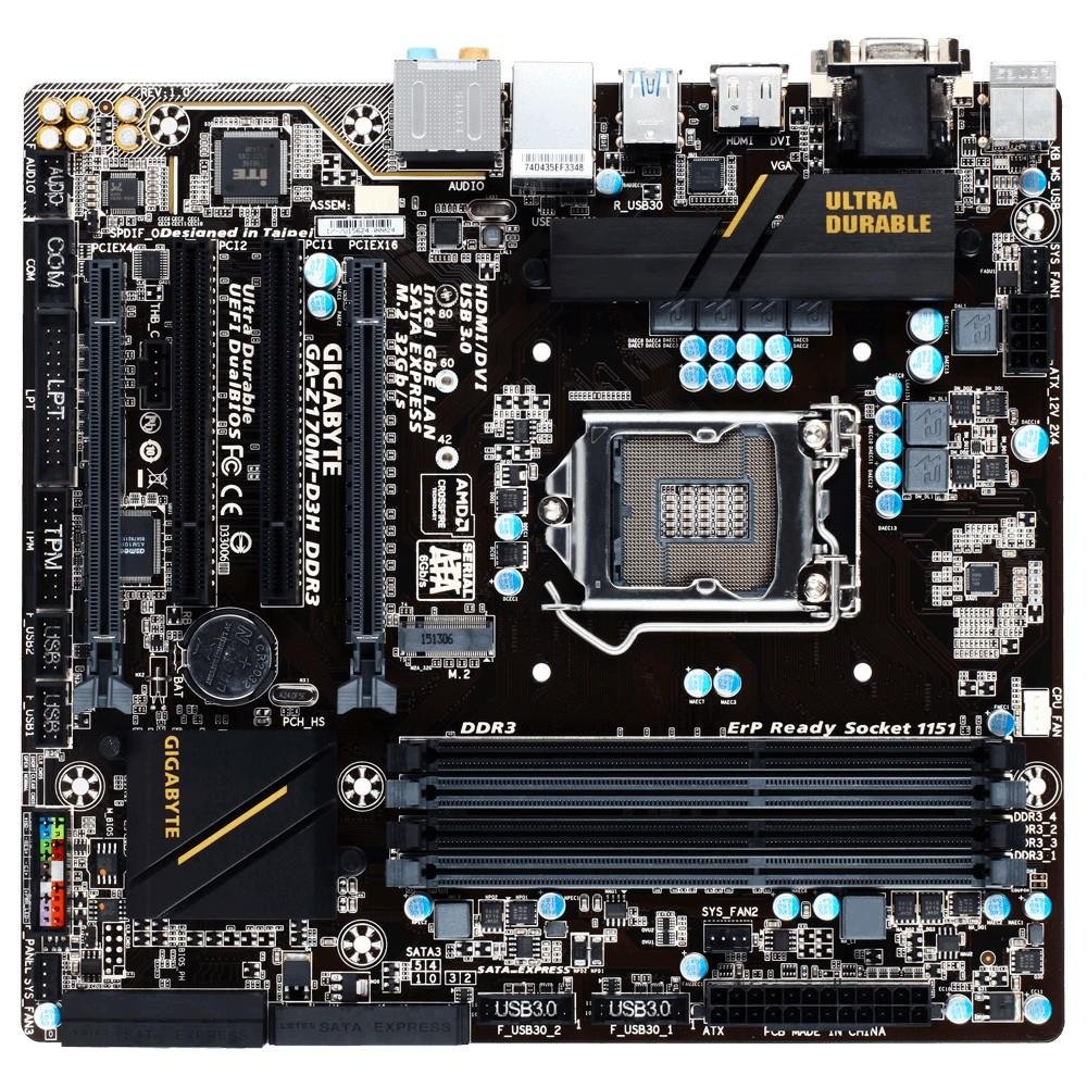 Imagem 4 de 4 do produto Placa-Mãe Gigabyte GA-Z170M-D3H, Intel LGA 1151, mATX, DDR3