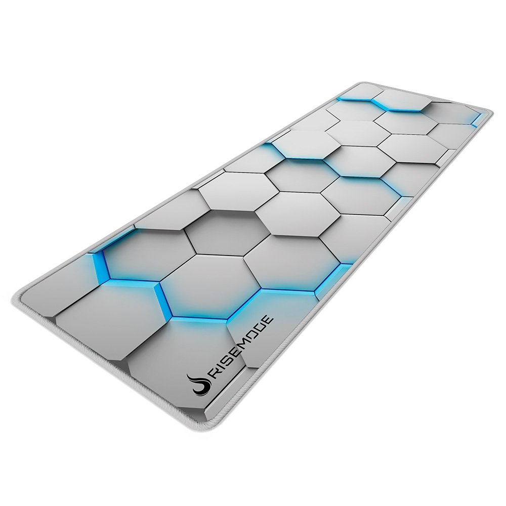 Mousepad Gamer Rise Mode 3D 01, Estendido 900x300mm, Borda Costurada, Branco - RM-MP-3D1-W Mousepad Gamer Rise Mode 3D 01, Estendido 900x300mm, Borda Costurada, Branco - RM-MP-3D1-W