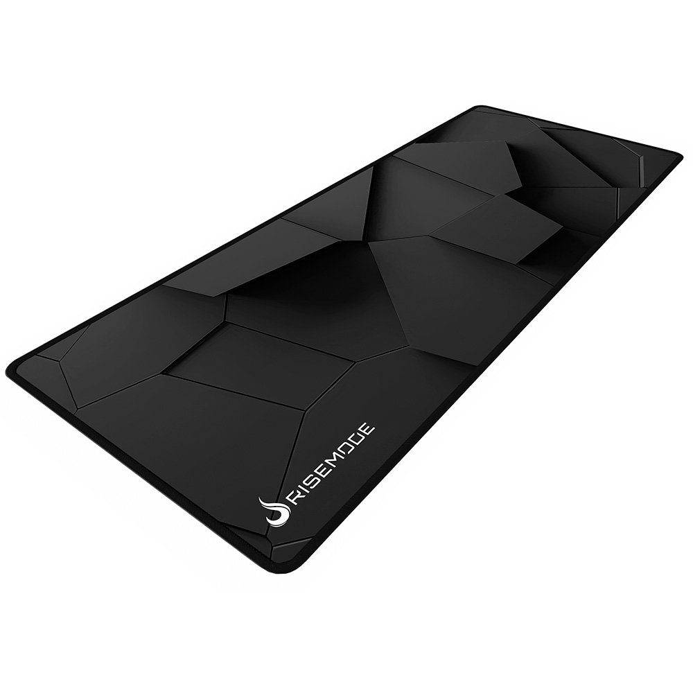 Imagem 2 de 3 do produto Mousepad Gamer Rise Mode 3D 02, Estendido Pro 900x400mm, Borda Costurada, Preto - RM-MPP-3D2-B