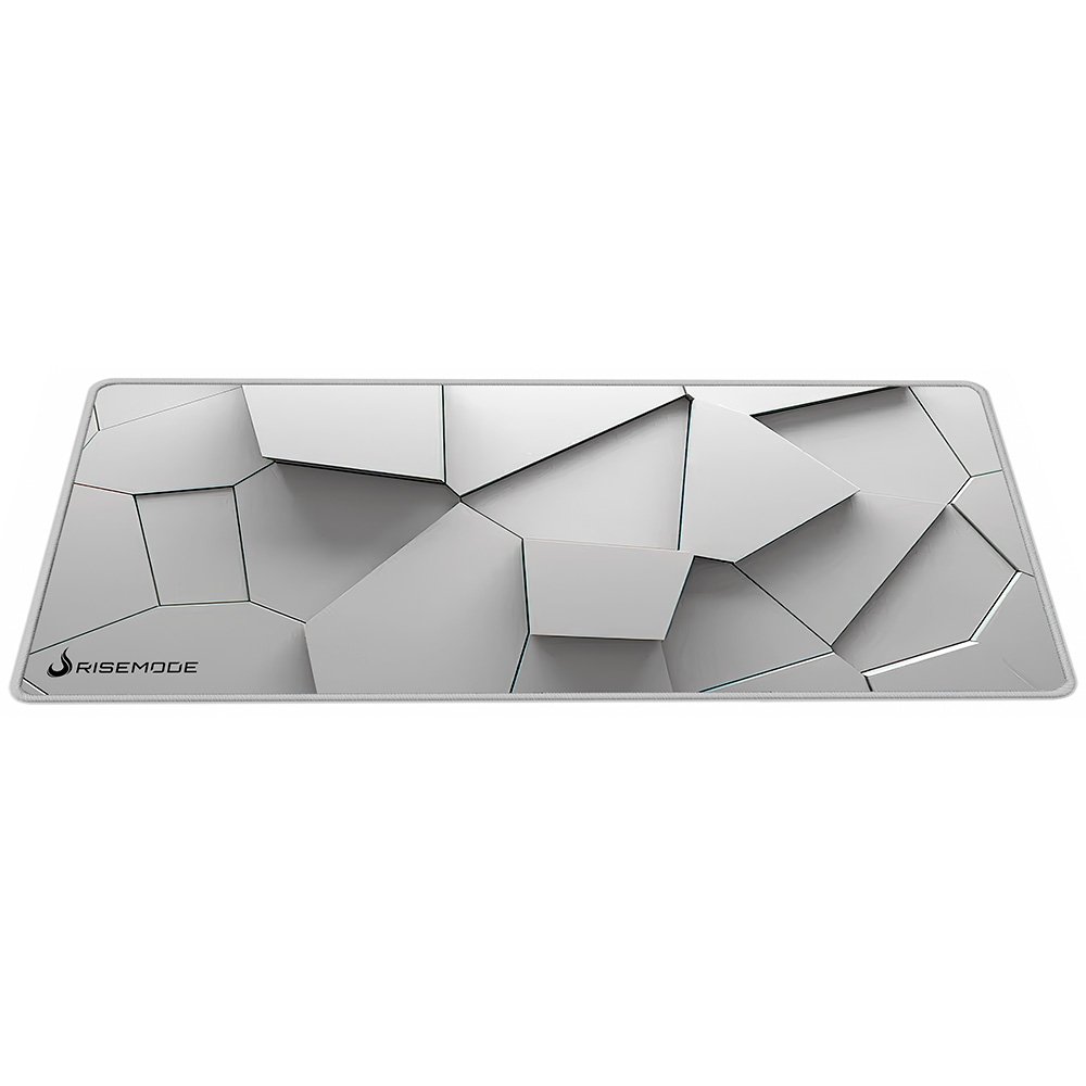 Mousepad Gamer Rise Mode 3D 02, Estendido Pro 900x400mm, Borda Costurada, Branco - RM-MPP-3D2-W Mousepad Gamer Rise Mode 3D 02, Estendido Pro 900x400mm, Borda Costurada, Branco - RM-MPP-3D2-W