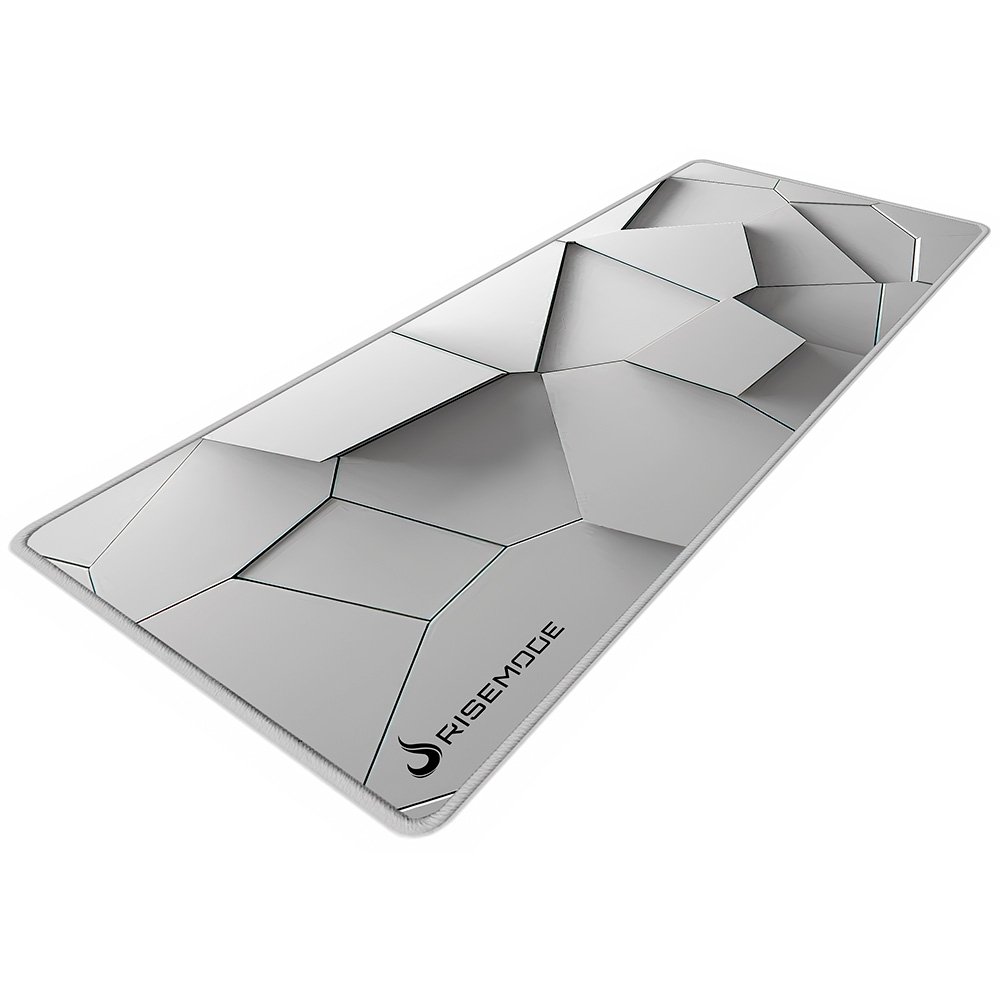 Mousepad Gamer Rise Mode 3D 02, Estendido Pro 900x400mm, Borda Costurada, Branco - RM-MPP-3D2-W Mousepad Gamer Rise Mode 3D 02, Estendido Pro 900x400mm, Borda Costurada, Branco - RM-MPP-3D2-W