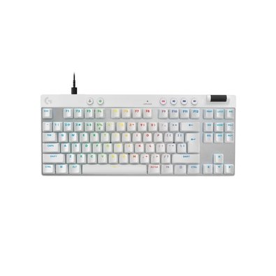 Teclado Gamer Logitech G PRO X TKL RAPID, Switches Magnético-analógicos, Modo Rapid Trigger, Layout US, Branco - 920-013132