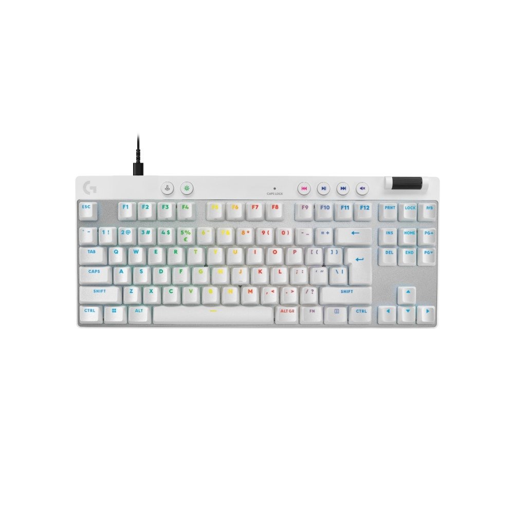Teclado Gamer Logitech G PRO X TKL RAPID, Switches Magnético-analógicos, Modo Rapid Trigger, Layout US, Branco - 920-013132