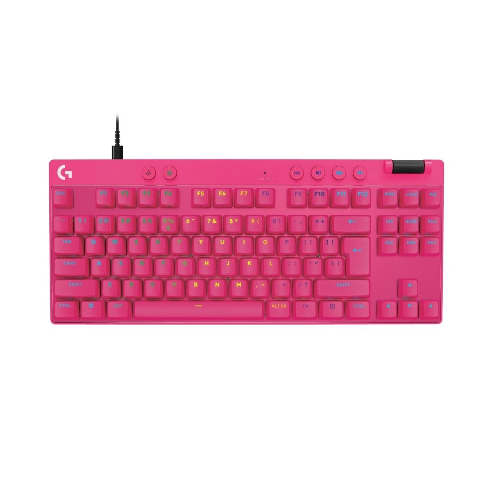 Teclado Gamer Logitech G PRO X TKL RAPID, Switches Magnético-analógicos, Modo Rapid Trigger, Layout US, Magenta - 920-013133