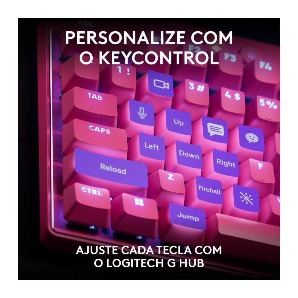 Teclado Gamer ( Balão.info) PRO X TKL RAPID, Switches Magnético-analógicos, Modo Rapid Trigger, Layout US, Magenta - 920-( Balão.info - foto 5