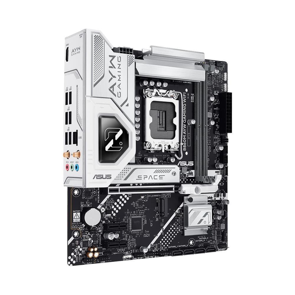 Imagem 3 de 9 do produto Placa Mãe ASUS B860M AYW GAMING WIFI, Intel LGA 1851, mATX, DDR5, Wi-fi, Bluetooth - B860M AYW GAMING WIFI