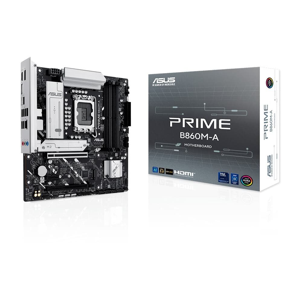 Placa Mãe ASUS PRIME B860M-A, Intel LGA 1851, mATX, DDR5 - PRIME B860M-A Placa Mãe ASUS PRIME B860M-A, Intel LGA 1851, mATX, DDR5 - PRIME B860M-A