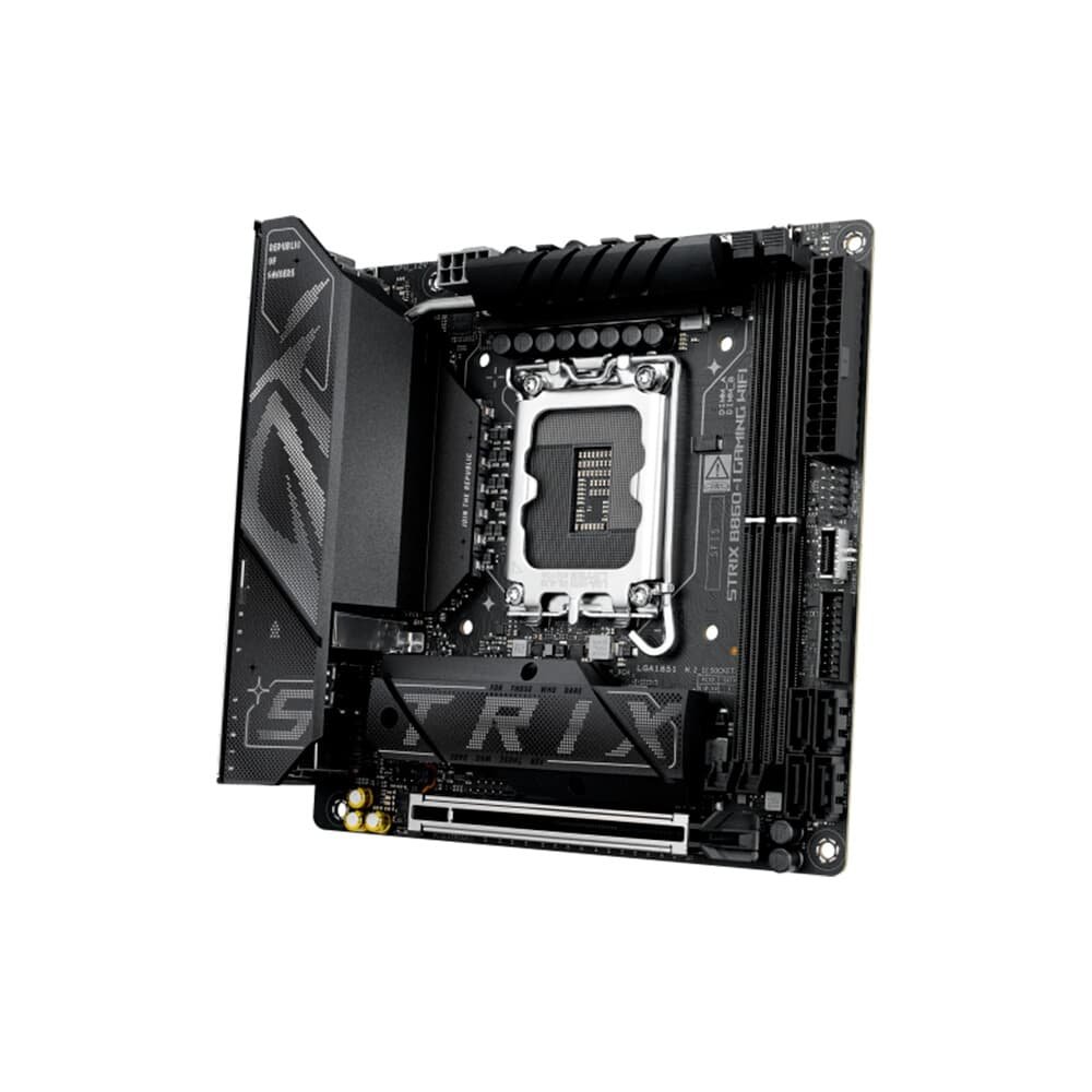 Imagem 2 de 12 do produto Placa Mãe ASUS ROG STRIX B860-I GAMING WIFI, Intel LGA 1851, mini-ITX - ROG STRIX B860-I GAMING WIFI