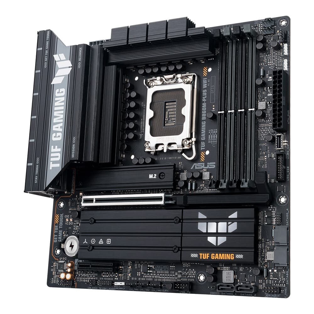 Imagem 2 de 6 do produto Placa Mãe ASUS TUF GAMING B860M-PLUS WIFI, Intel LGA 1851, mATX, DDR5, Wi-fi, Bluetooth - TUF GAMING B860M-PLUS WIFI