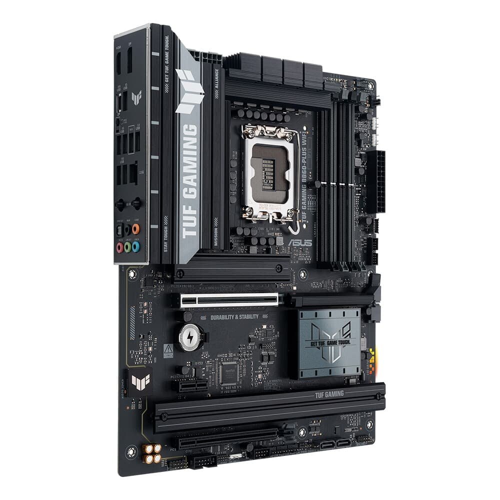 Placa Mãe ASUS TUF GAMING B860-PLUS WIFI, Intel LGA 1851, ATX, DDR5, Wi-fi, Bluetooth - TUF GAMING B860-PLUS WIFI Placa Mãe ASUS TUF GAMING B860-PLUS WIFI, Intel LGA 1851, ATX, DDR5, Wi-fi, Bluetooth - TUF GAMING B860-PLUS WIFI