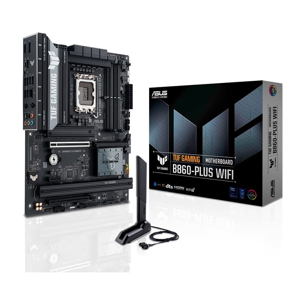 Placa Mãe ASUS TUF GAMING B860-PLUS WIFI, Intel LGA 1851, ATX, DDR5, Wi-fi, Bluetooth - TUF GAMING B860-PLUS WIFI Placa Mãe ASUS TUF GAMING B860-PLUS WIFI, Intel LGA 1851, ATX, DDR5, Wi-fi, Bluetooth - TUF GAMING B860-PLUS WIFI