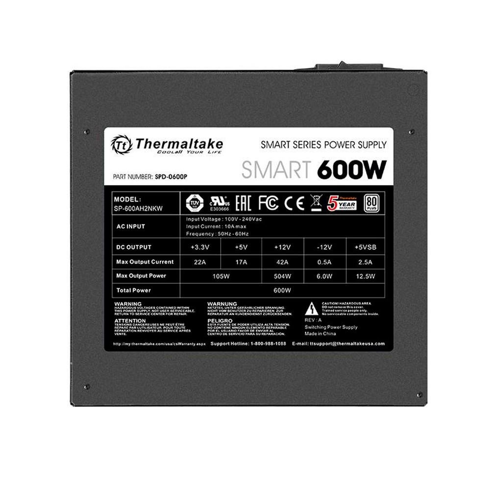 Fonte Thermaltake 600W 80 Plus White Smart Series - PS-SPD-0600NPCW Fonte Thermaltake 600W 80 Plus White Smart Series - PS-SPD-0600NPCW
