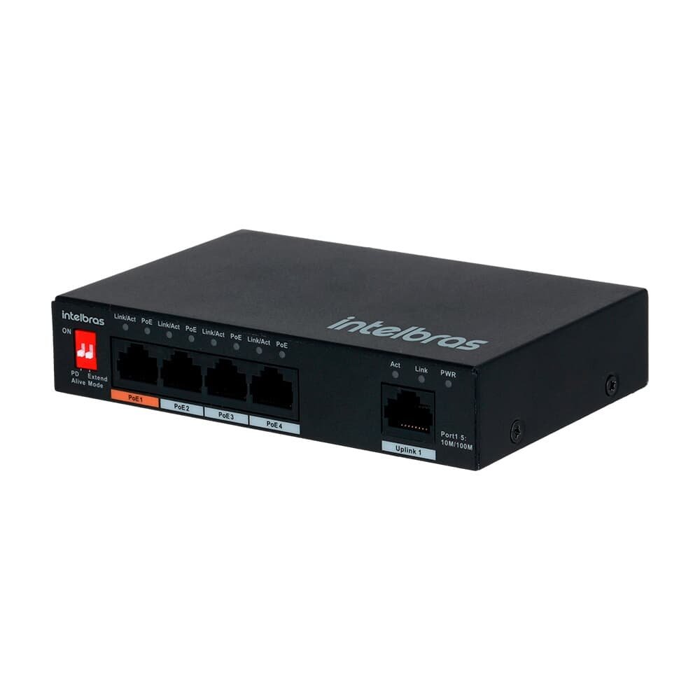 Switch Intelbras SF 500 Hi-poe SKD Fast Com Portas PoE, 5 Portas - 4760069 - view 2