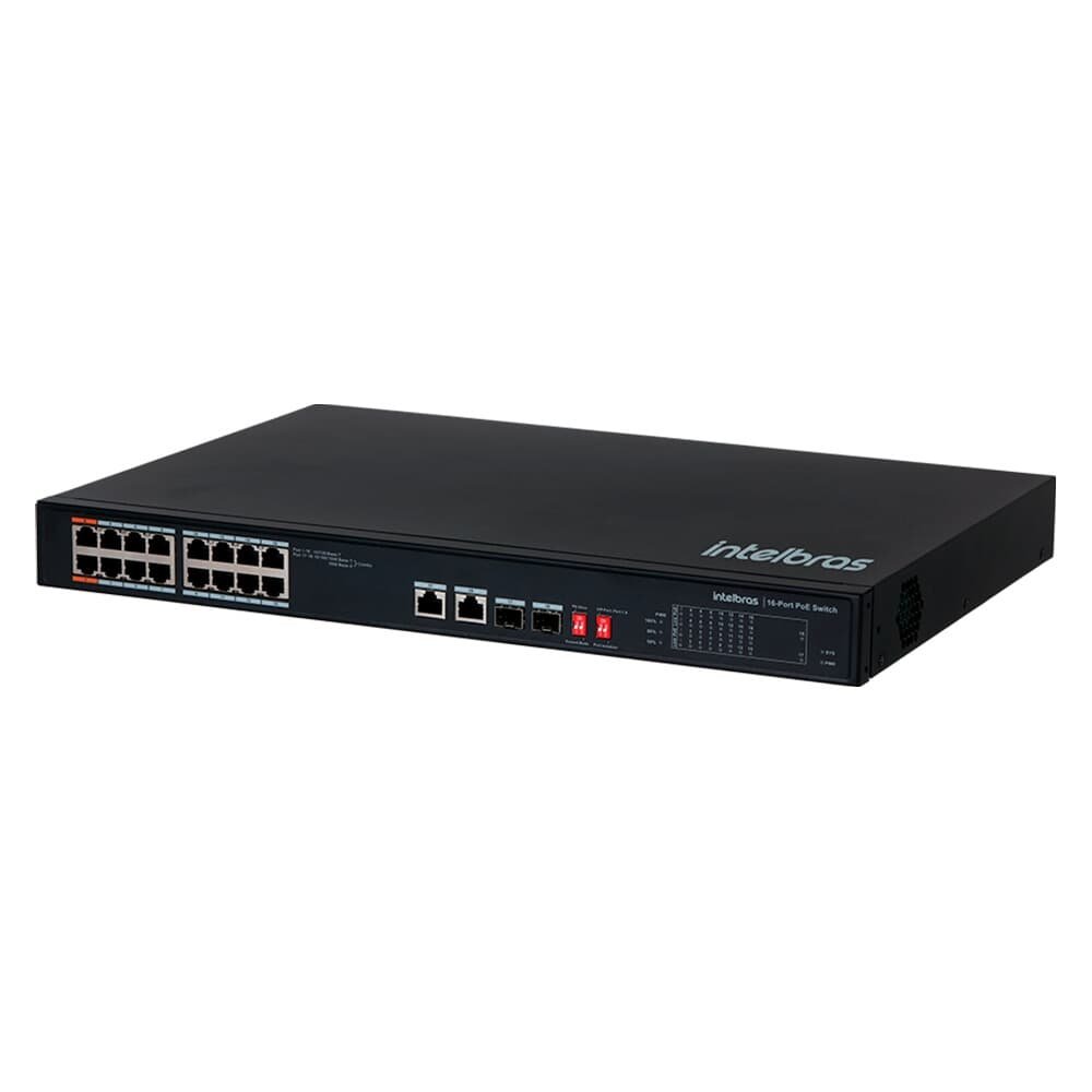 Switch Intelbras SF 1822 Hi-poe Fast PoE 2 Portas Giga, 2 Portas SFP Combo Skd, 16 Portas - 4760070