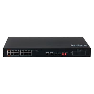 Switch Intelbras SF 1822 Hi-poe Fast PoE 2 Portas Giga, 2 Portas SFP Combo Skd, 16 Portas - 4760070