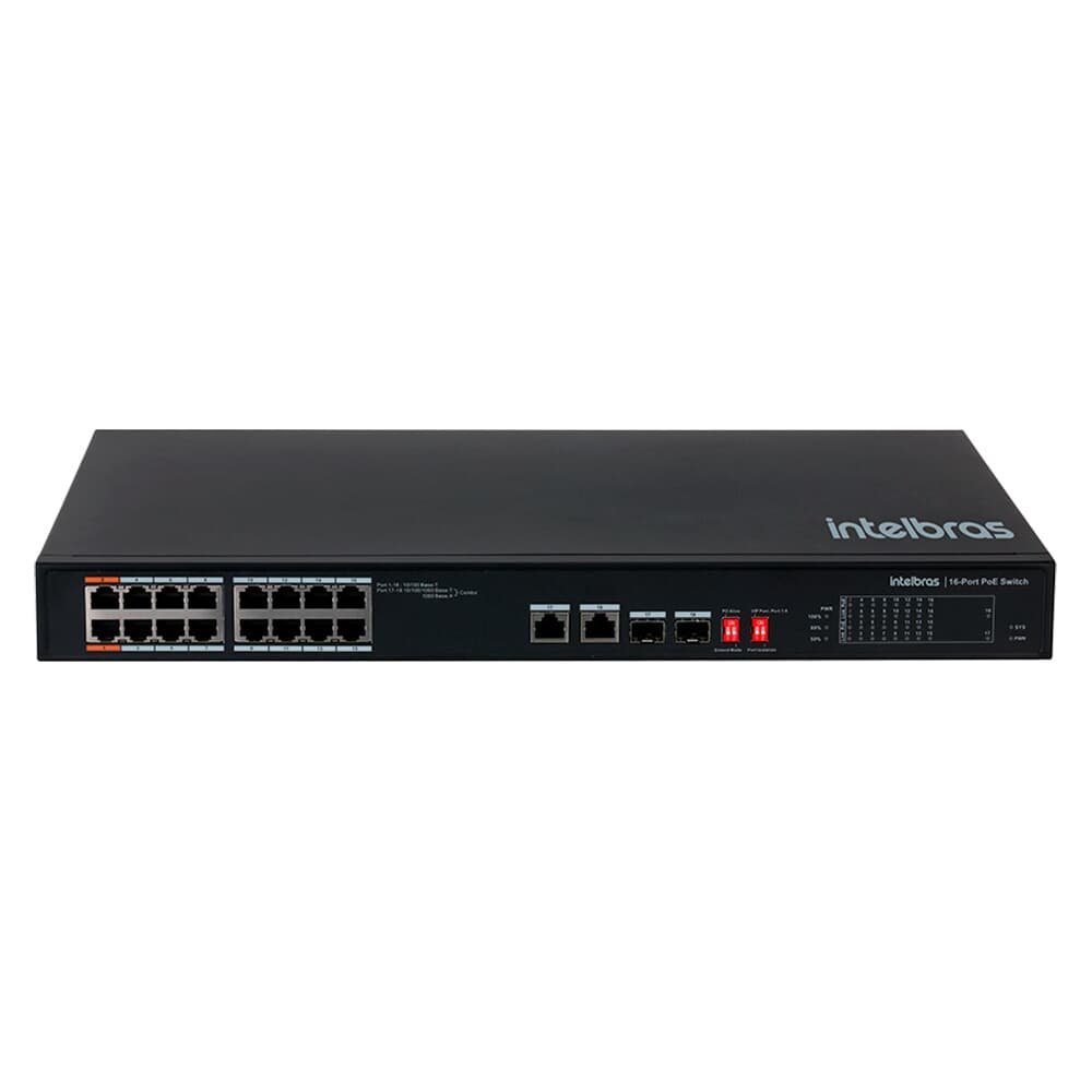 Switch Intelbras SF 1822 Hi-poe Fast PoE 2 Portas Giga, 2 Portas SFP Combo Skd, 16 Portas - 4760070