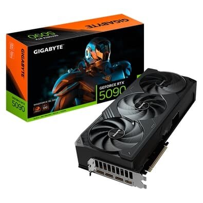  Gigabyte RTX 5090 WINDFORCE OC 32G NVIDIA GeForce, 32GB, GDDR7, G-Sync, DLSS 4, Ray Tracing, HDR - GV-N5090WF3OC-32GD