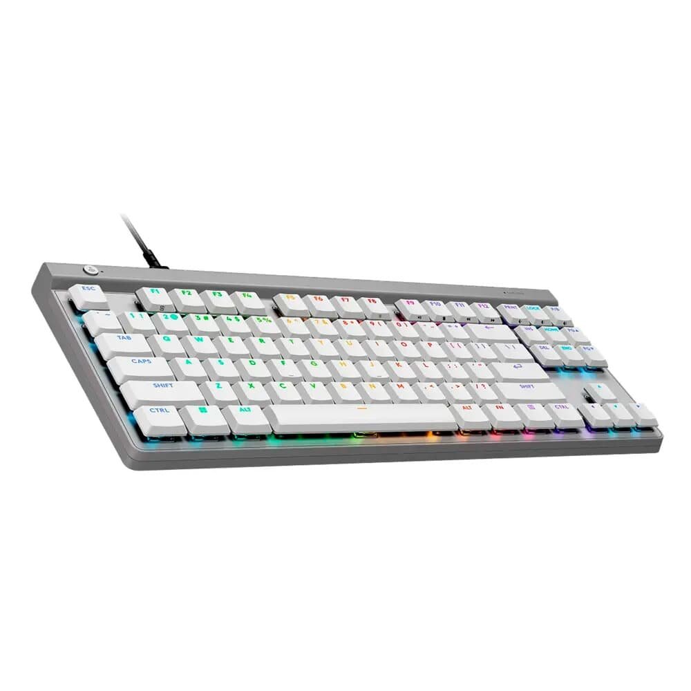 Teclado Mecânico Gamer Logitech G515 com Design TKL, RGB LIGHTSYNC e Switch GL Brown Tactile, USB-C Removível, Branco - 920-012869