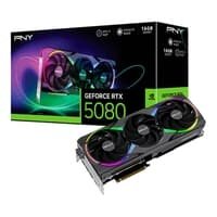 Kabum Placa de Vídeo PNY RTX 5080 EPIC-X NVIDIA GeForce, 16GB, ARGB, GDDR7, G-Sync, Ray Tracing, DLSS 4, HDR, Triple Fan - VCG508016TFXXPB1 image