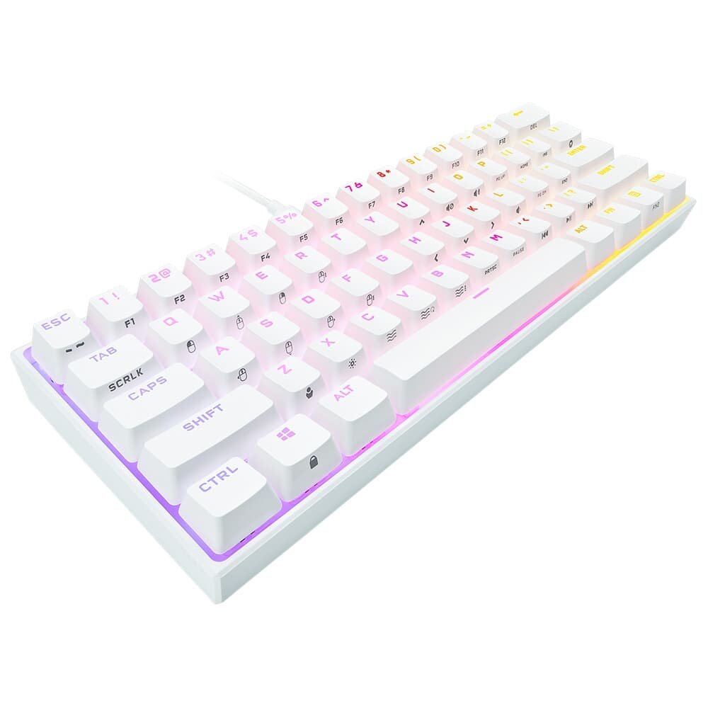 Teclado Gamer Mecânico ( Balão.info) K65 RGB MINI 8000hz, LED RGB, 60%, Teclas ( Balão.info) SPEED, USB 3.0, Branco - CH-( Balão.info)-NA - foto 2