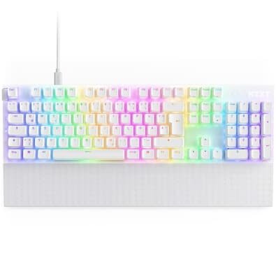 Teclado Óptico Gamer NZXT Function 2 Full Size, RBG, USB-C, Layout US, Branco - KB-001NW-US