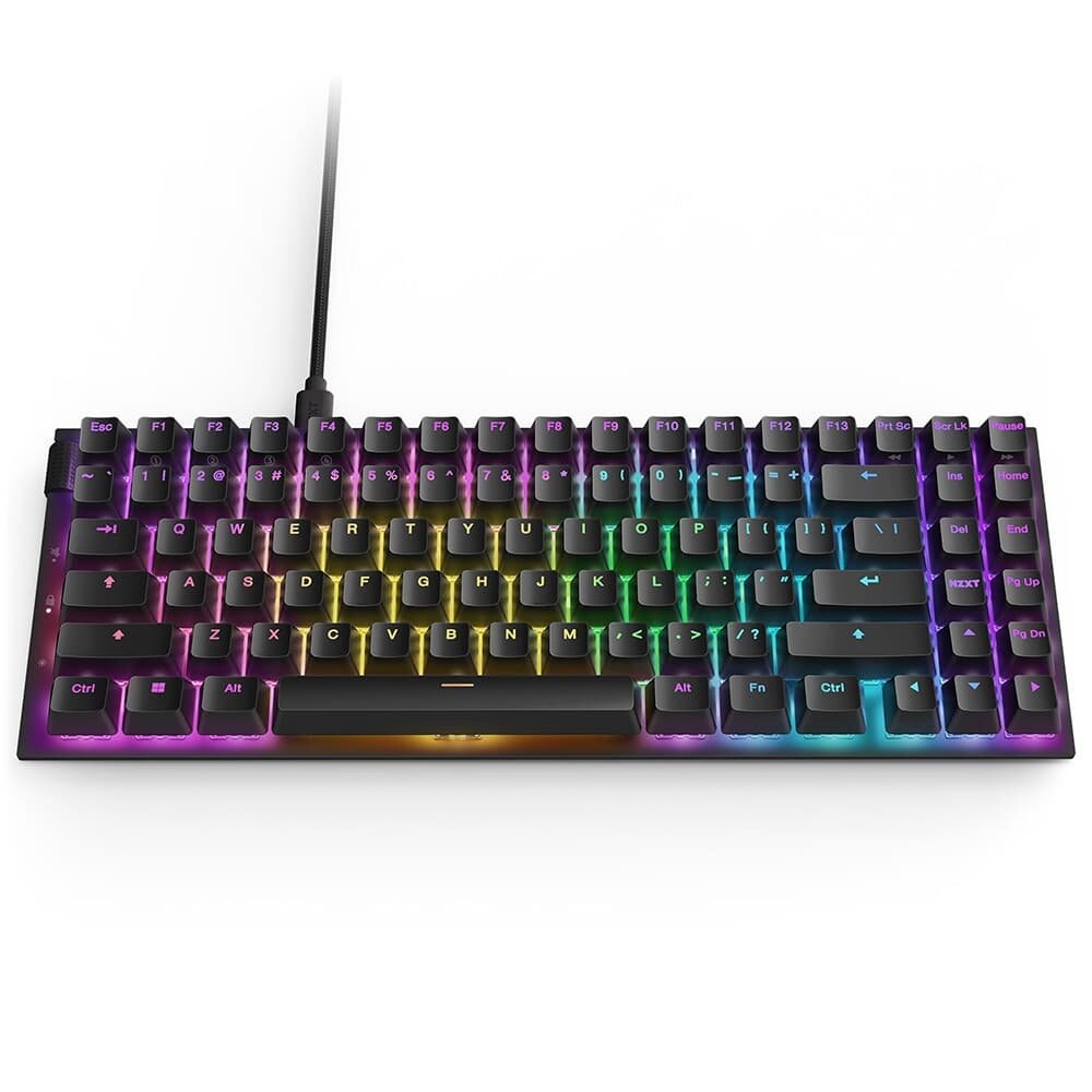 Teclado Óptico Gamer NZXT Function 2 MiniTKL, RGB, USB-C, Layout US, Preto - KB-002NB-US Teclado Óptico Gamer NZXT Function 2 MiniTKL, RGB, USB-C, Layout US, Preto - KB-002NB-US