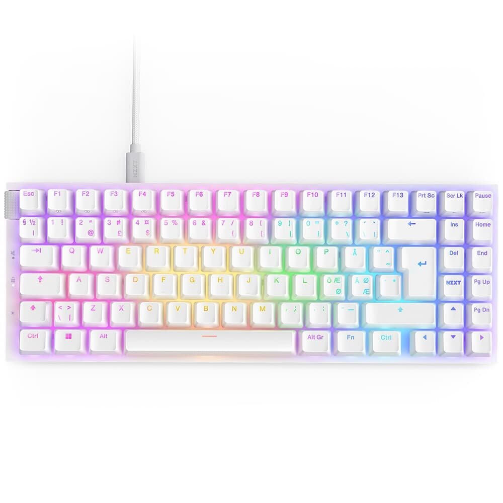 Imagem 13 de 13 do produto Teclado Óptico Gamer NZXT Function 2 MiniTKL, RGB, USB-C, Layout US, Branco - KB-002NW-US
