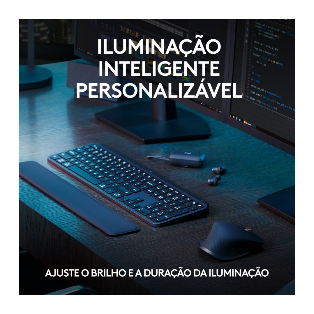 Kit Teclado e Mouse Sem Fio ( Balão.info) S, Bluetooth ou Receptor Logi Bolt, com Apoio para as Mãos, Grafite - 920-( Balão.info - foto 8