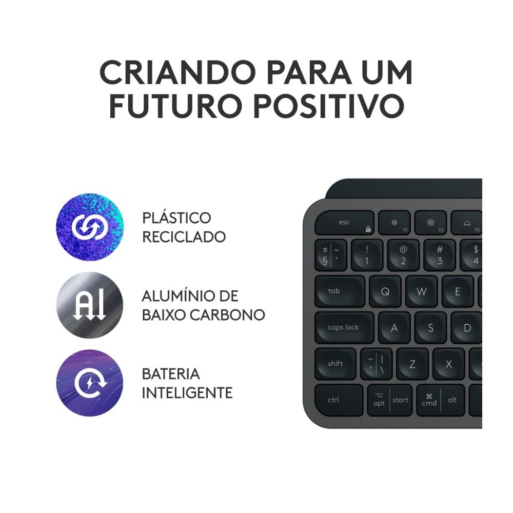 Kit Teclado e Mouse Sem Fio ( Balão.info) S, Bluetooth ou Receptor Logi Bolt, com Apoio para as Mãos, Grafite - 920-( Balão.info - foto 10