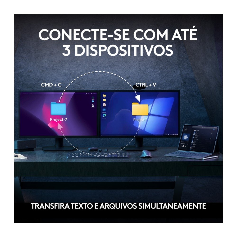 Kit Teclado e Mouse Sem Fio ( Balão.info) S, Bluetooth ou Receptor Logi Bolt, com Apoio para as Mãos, Grafite - 920-( Balão.info - foto 11