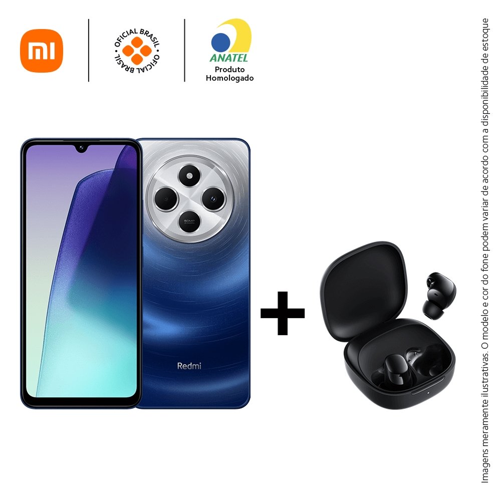 "Kit Smartphone Xiaomi Redmi 14c Br, 256GB, 4+4GB RAM Virtual, Octa Core, Tela 6.88"", Azul + Fone Bluetooth Xiaomi - CMB401AZU-F" - view 5