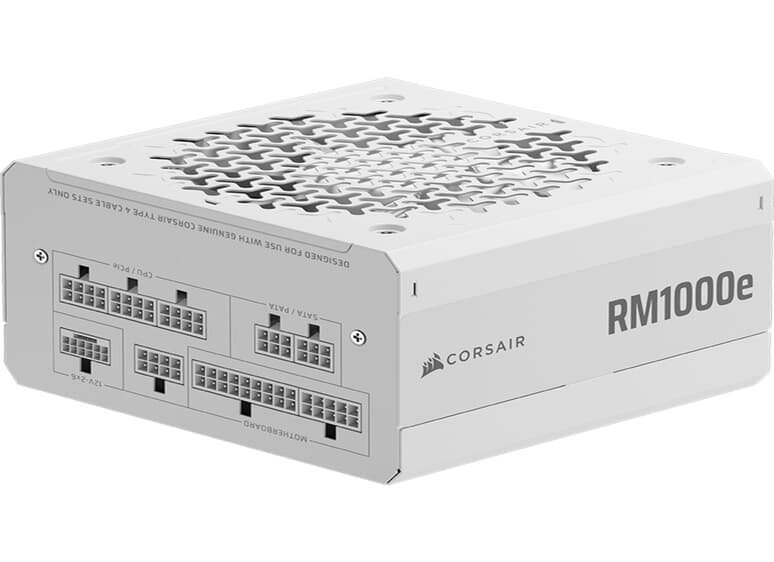 Imagem 2 de 8 do produto Fonte CORSAIR RMe Series RM1000e 2025, 1000W, Full Modular, Cybenetics Gold, ATX, Branco - CP-9020294-BR