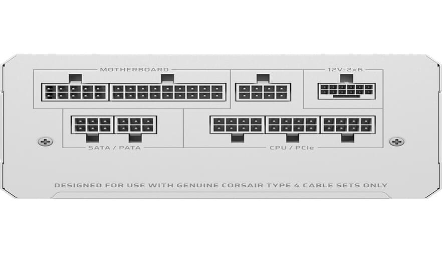 Imagem 4 de 8 do produto Fonte CORSAIR RMe Series RM1000e 2025, 1000W, Full Modular, Cybenetics Gold, ATX, Branco - CP-9020294-BR