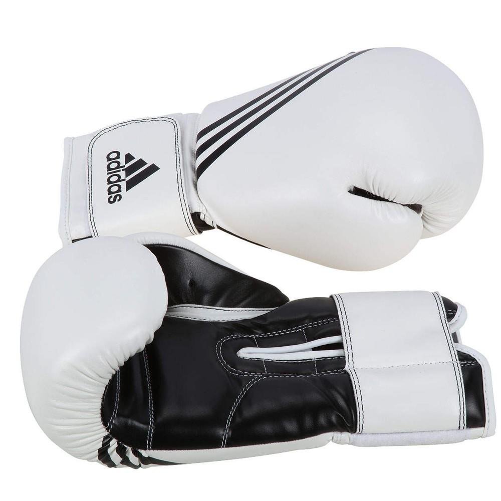 Luva Adidas Training Boxing  3 Listras 12OZ Branco e Preto ADIBT02R-12BP