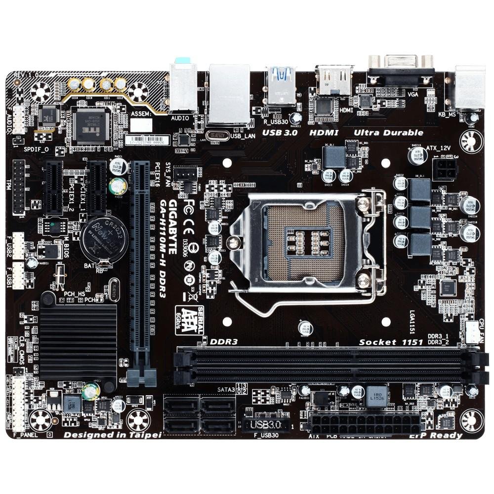 Placa-Mãe Gigabyte GA-H110M-H, Intel LGA 1151, mATX, DDR3