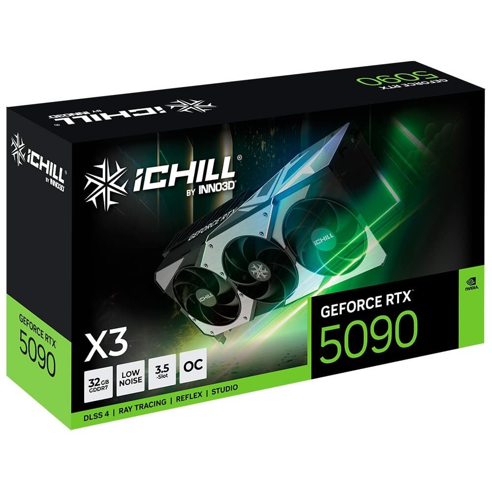 Placa de Video RTX5090 iChill X3  Inno3D NVIDIA Geforce, 32GB, GDDR7, 512bits - C50903-32D7X-175967H