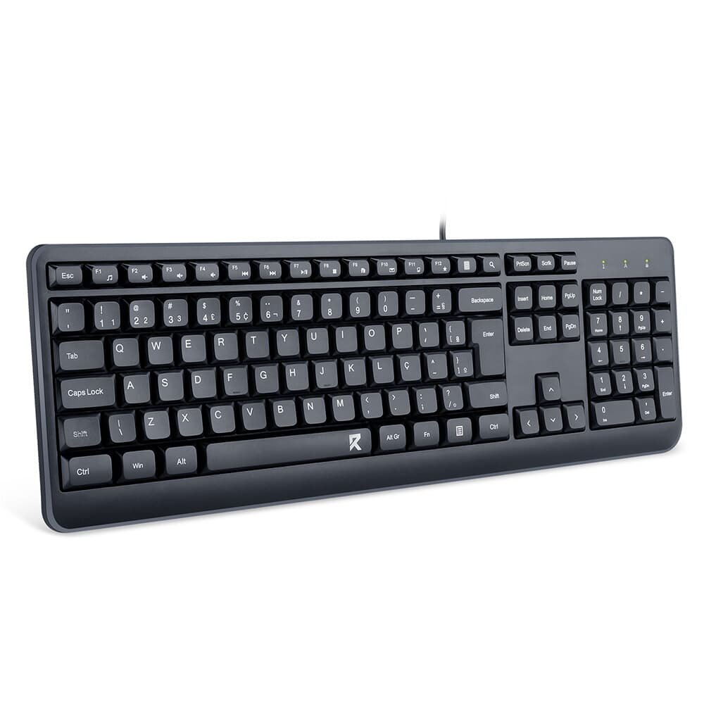 Teclado Office Redragon Membrana, Full Size, ABNT2, Preto - BK-7092 PT - view 5