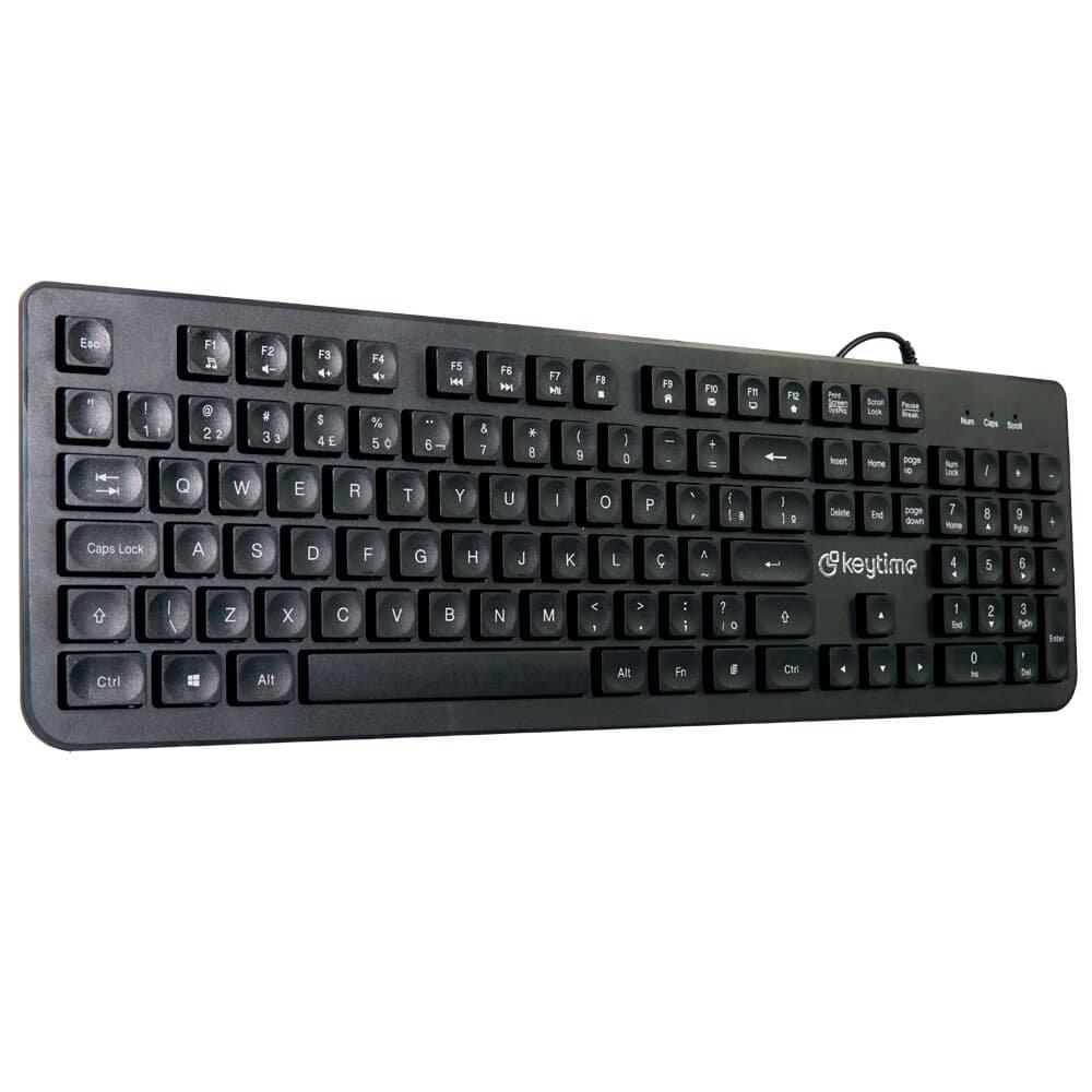 Teclado Keytime Proboard, USB 2.0, Membrana, Full Size, ABNT2, Preto - KYT00011 - view 2