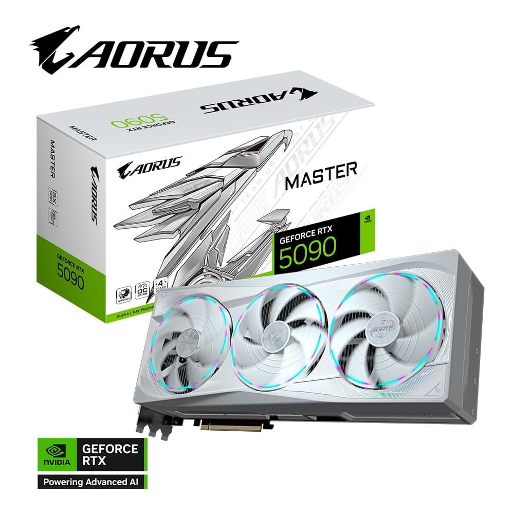 Placa de Vídeo RTX 5090 AORUS MASTER ICE 32G Gigabyte NVIDIA GeForce, 32GB GDDR7, 512bits, RGB, DLSS, Ray Tracing - 9VN5090AMI-00-G10 - view 12